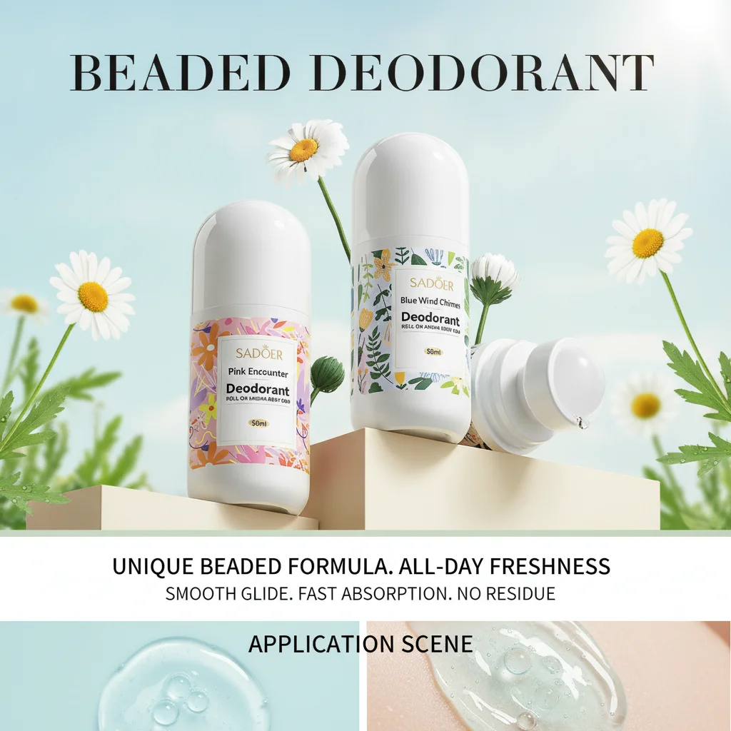 

50ml Lanfengling Portable Rolling Bead Fragrance Body Lotion - Refreshing Non-Stick Anti-Sweating Deodorant for All Genders