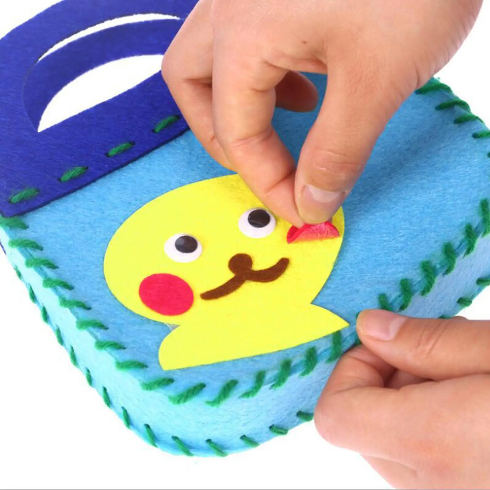 Kit de costura para niños, bolsos de mano, habilidades motoras finas, ligeros, aprender a coser, 14 piezas