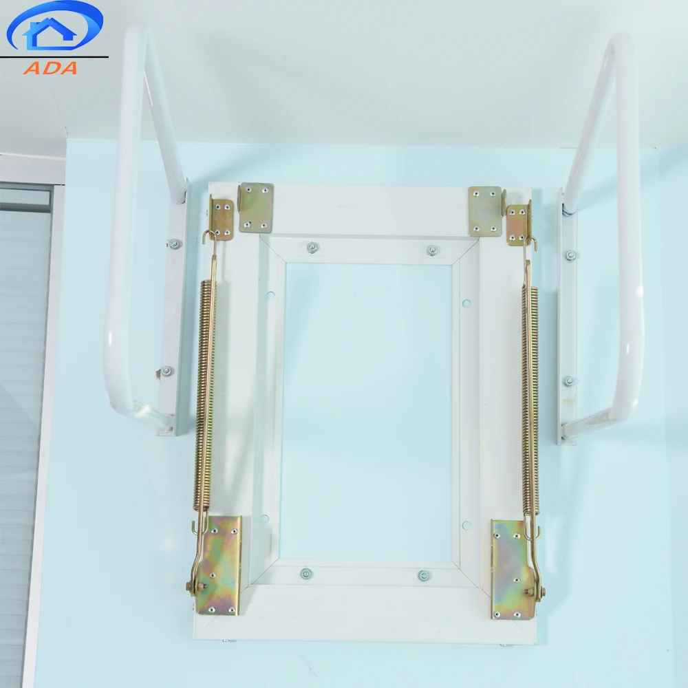 Carbon Steel Black Widened Wall Mounted Retractable Attic Automatic Ladder