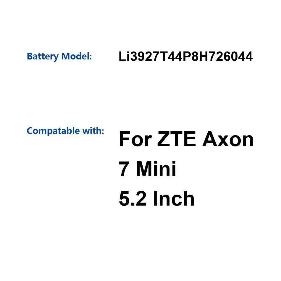 

Для Zte Axon 7 A2017 5,5-дюймовый высокоэффективный Li3927t44p8h726044 экологически чистый аккумулятор для мобильного телефона 2705 мАч