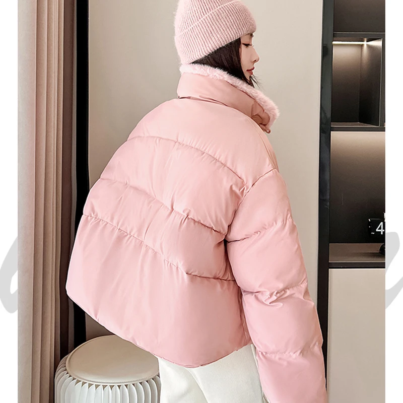 Women New Winter Down Cotton-Padded Coats Parkas Fashion Thick Windproof Jackets Korea Long Sleeve Students Warm Casual Outwear