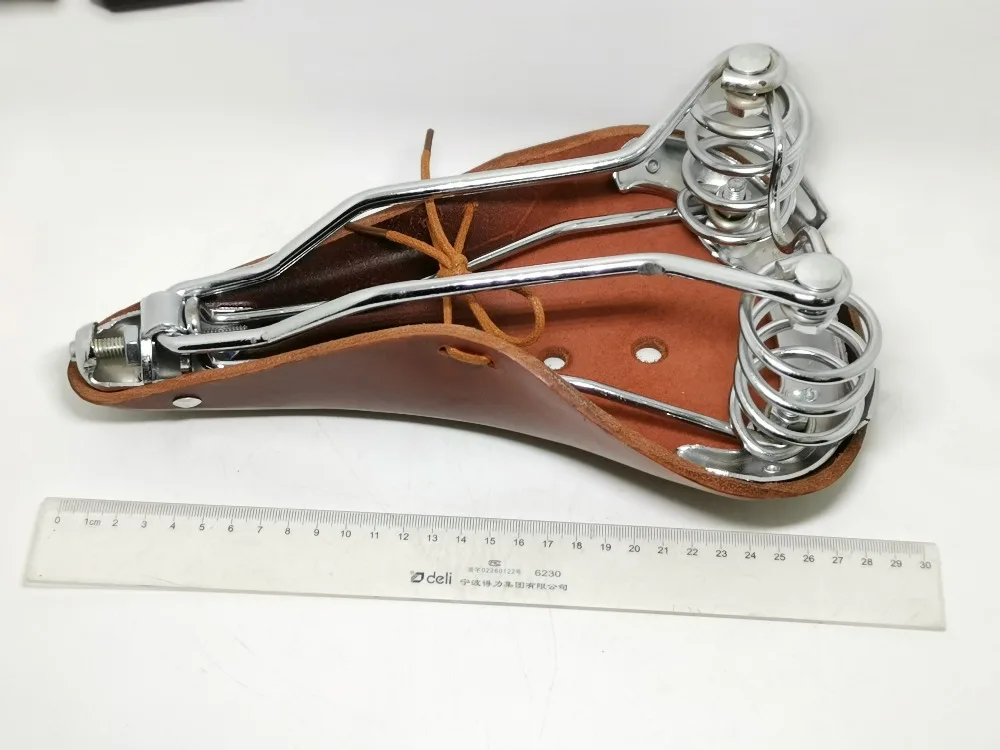 Multi Style Retro-Rindsleder-Fahrradsattel, bequem, erste Schicht Rindsleder, rein handgefertigt, Fahrradteile, G98 – Detail 31