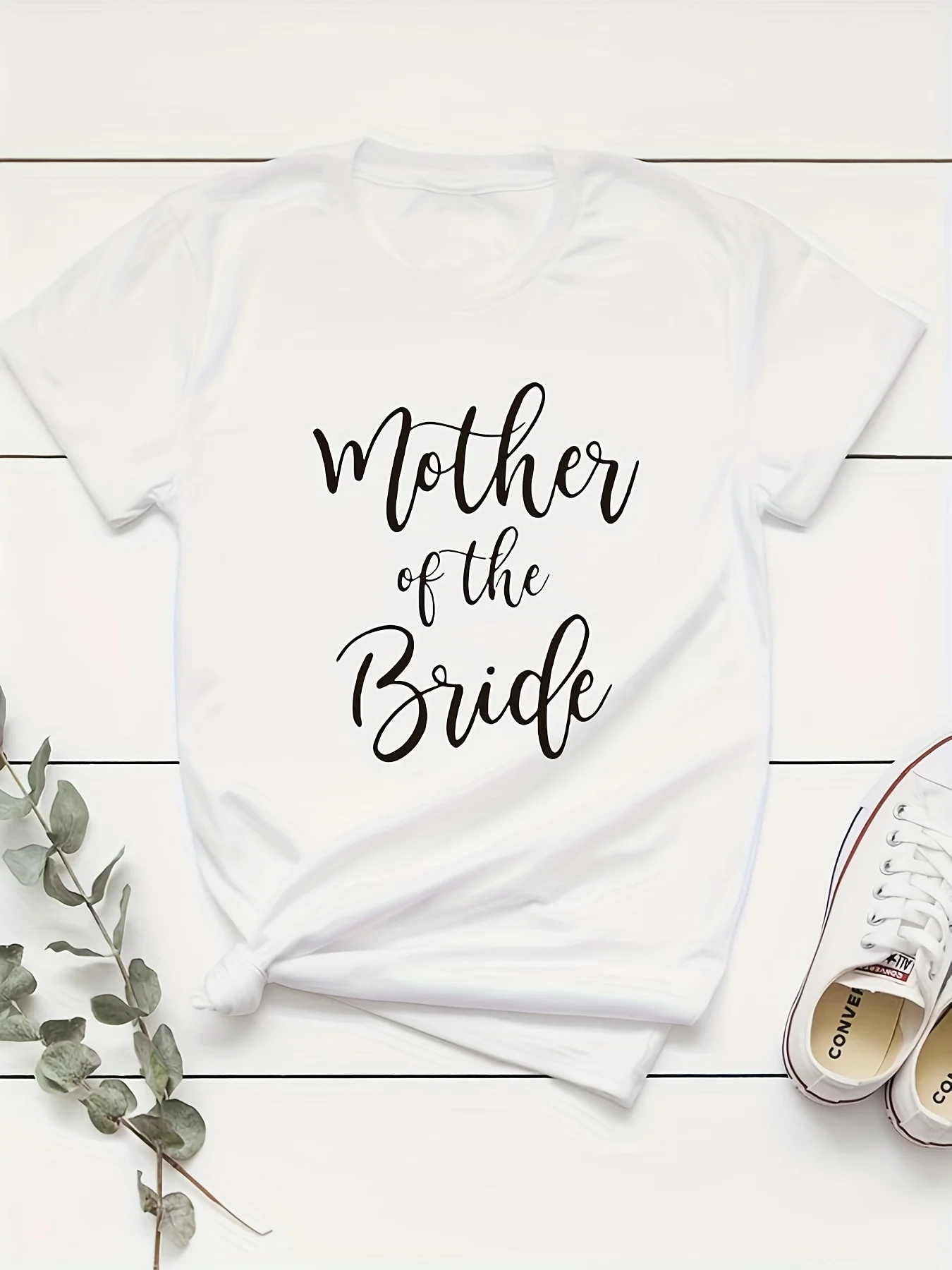 Simple, fashionable and trendy English letter printed T-shirt for women, 200g top