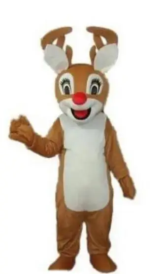 New Adult Halloween Christmas Brown Reindeer Mascotte Fancy Cartoon Mascot Costume Plush Fancy Dress Mascot Costume