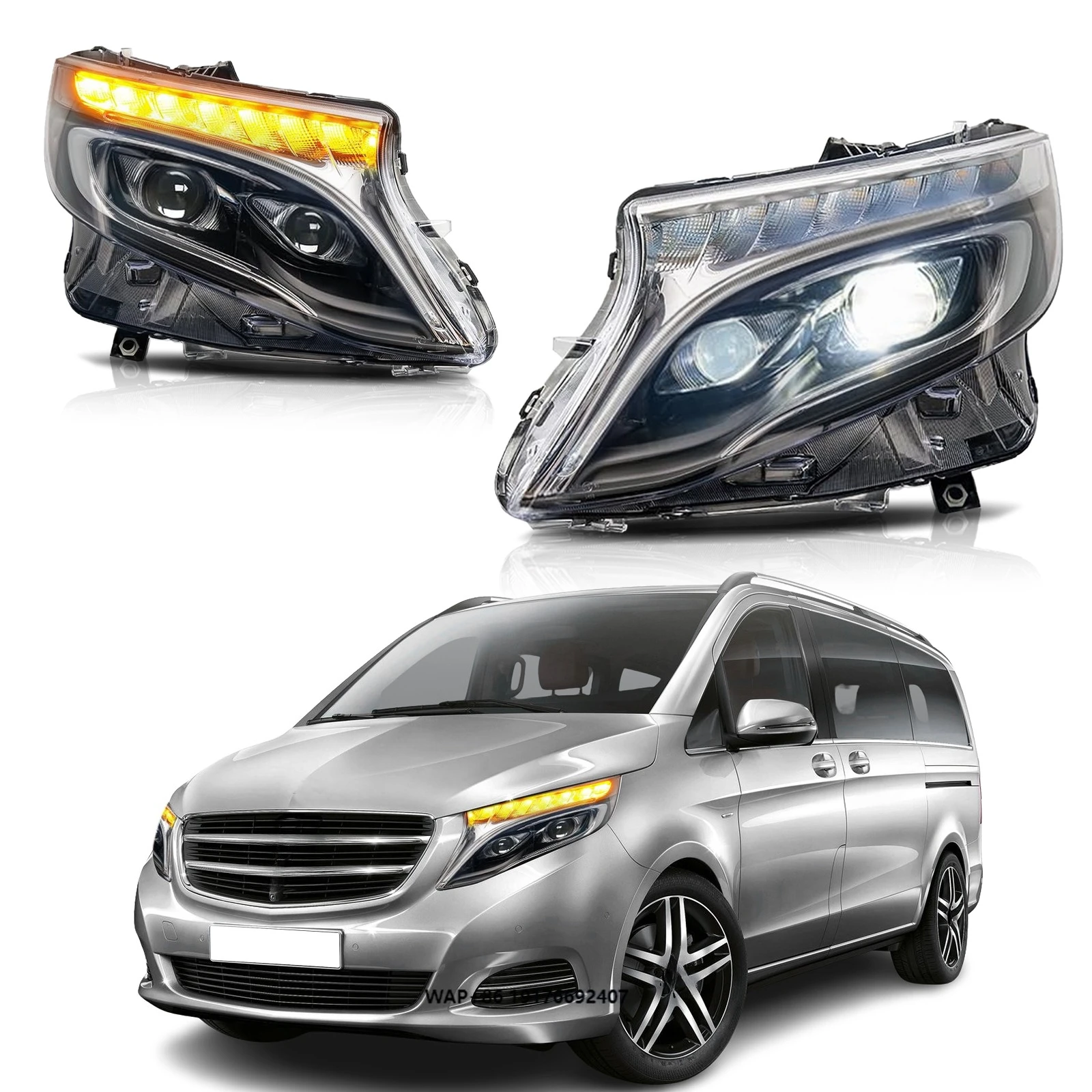 

Car Upgrade LED Tail Lights for V-Class VITO V250 V260 W447 2016-2021 Retrofit Sequential Turn Signal 12V 6000K IP67