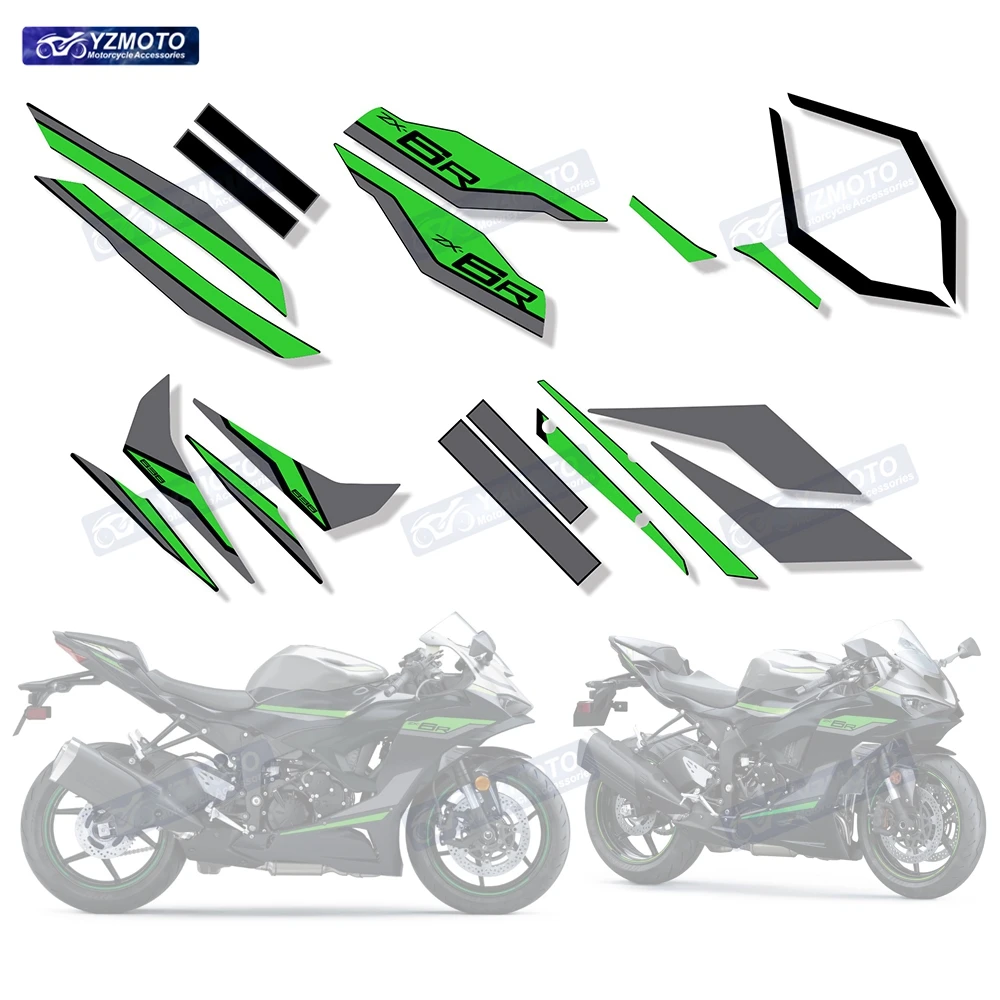 

Для ZX-6R ZX6R ZX 6R 636 2019 2020 2021 2022 2023 2024 2025 мотоциклетный обтекатель всего тела, светоотражающая наклейка, декоративная наклейка, комплект