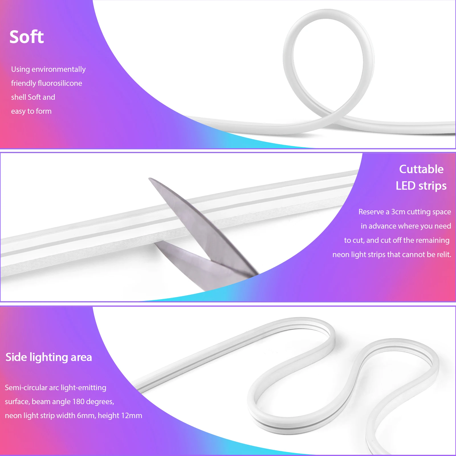 5V USB RGBIC Neon LED Strip,1M 2M 3M RGBIC Neon lamp tape with Bluetooth App and Remote control For DIY Home Neon Deoco Lighting