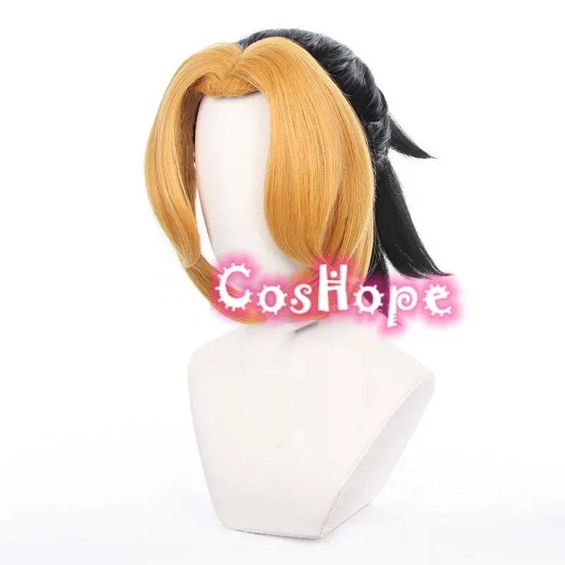마키오 우즈이 텐겐 아내 노란색 검정색 가발 코스프레 애니메이션 내열성 합성 가발