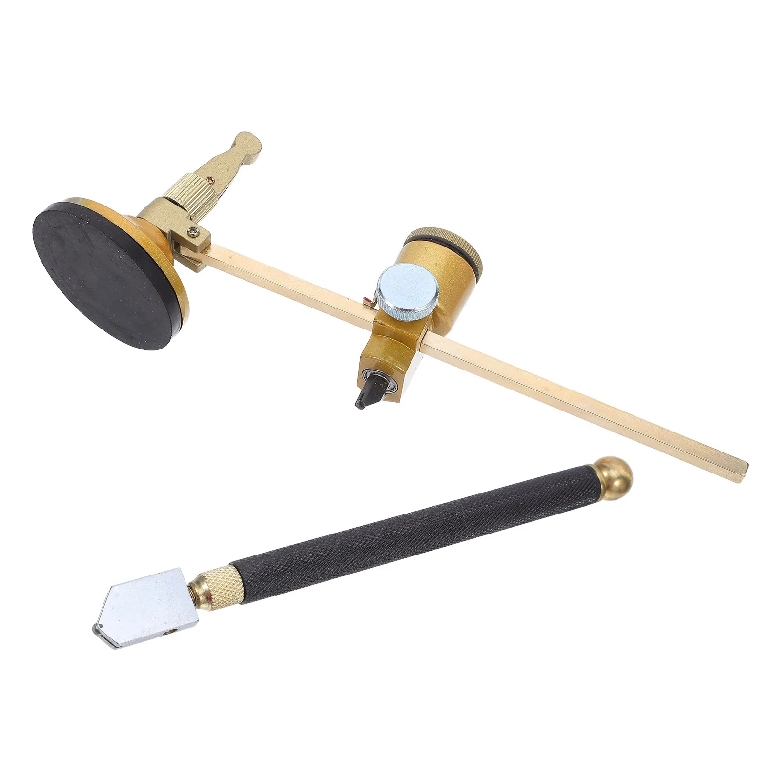 

1Set Portable Circular Glass Cutter Adjustable Knob Suction Cup Compass Glass Cutting Tool Kit Engraving Pen Precision Round
