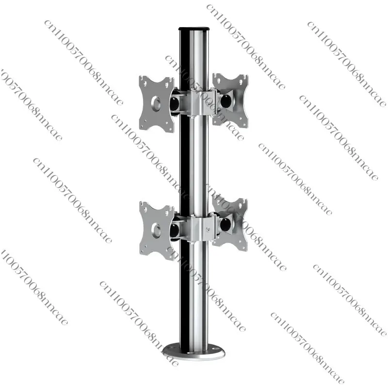 Back-to-back Four-screen Perforated Metal Monitor Stand Strong Load-bearing Adjustable Sturdy for 17-27 Inch Stock
