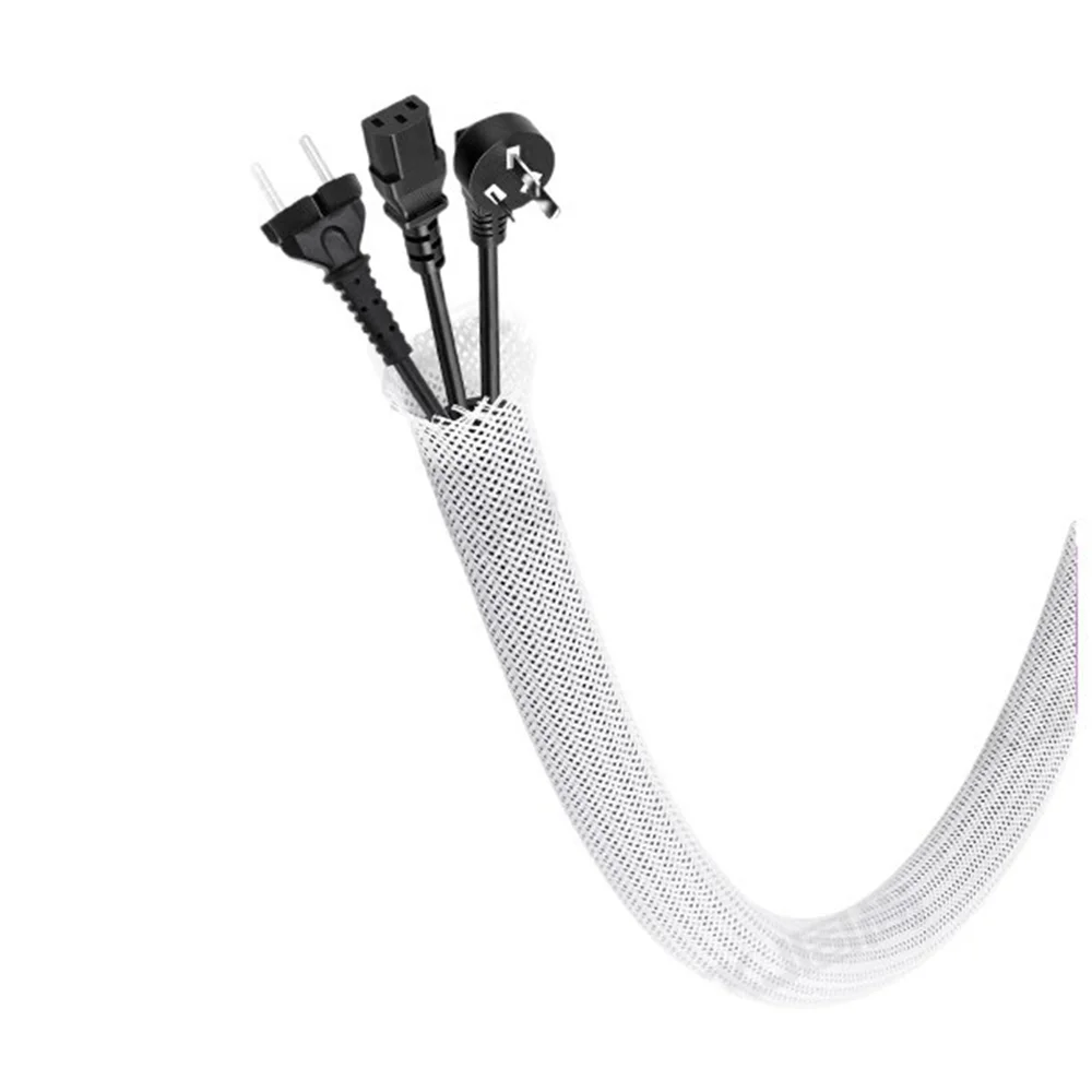 Braided Split Cable Sleeve, Wire Protection Tube for Power Cords & Audio/Video Cables, Pet‑Bite Resistant Cable Management