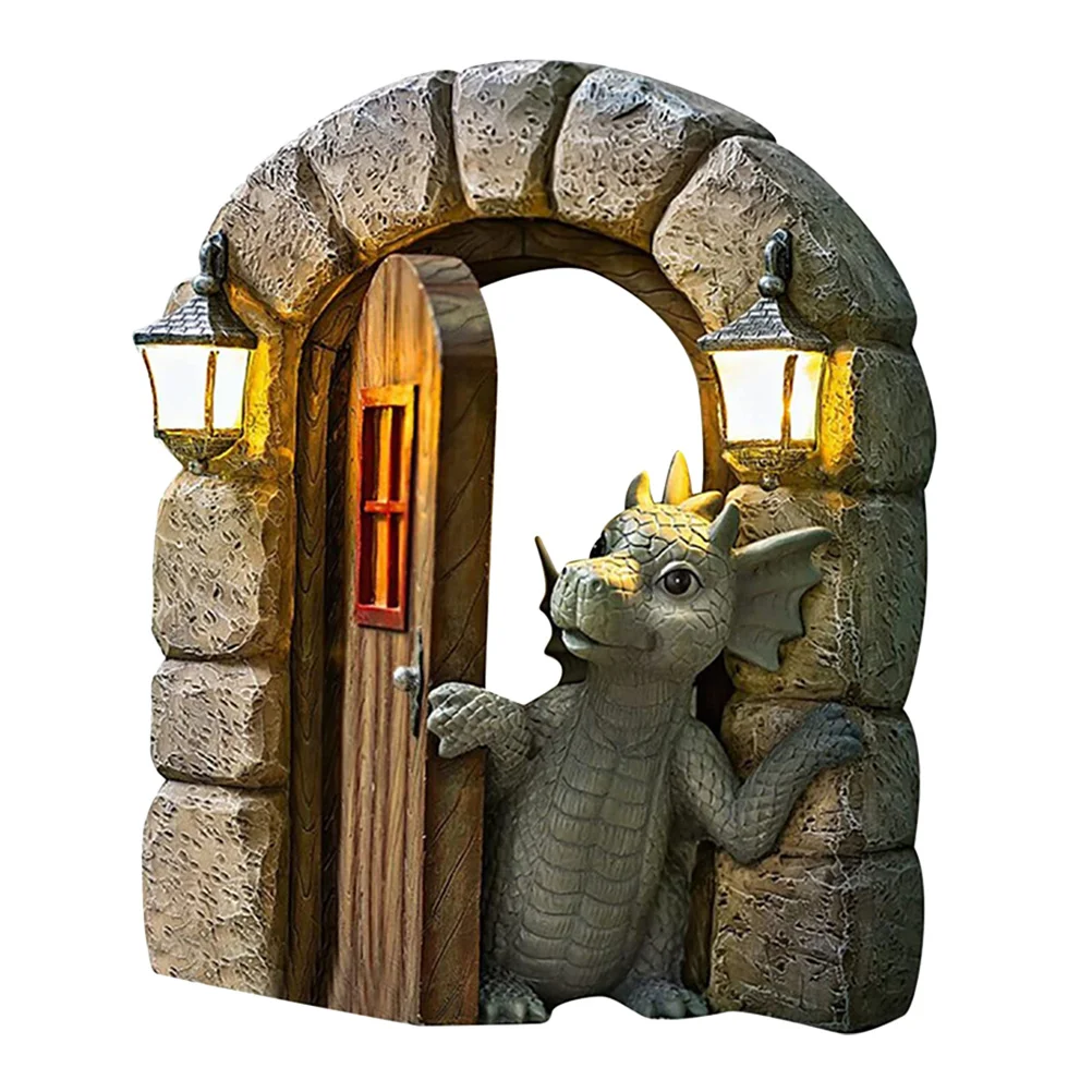 

Cute Resin Dragon Ornament Fine Craftsmanship Decorative Sculpture for Yard Patio Indoor Outdoor Space Garden Decoration