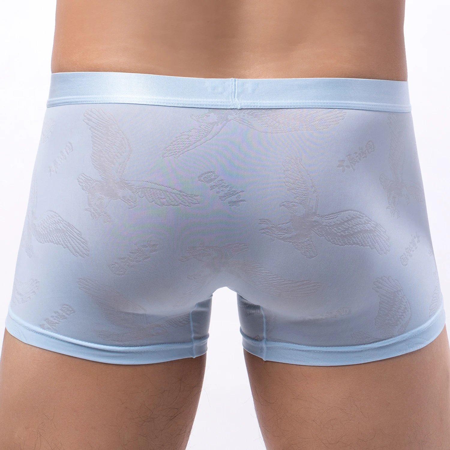 Sexy Men Underwear Seamless Boxers Shorts Hombre Ice Silk Fashion Panties Man Printed Breathable U Pouch Thin Underpants Cueca