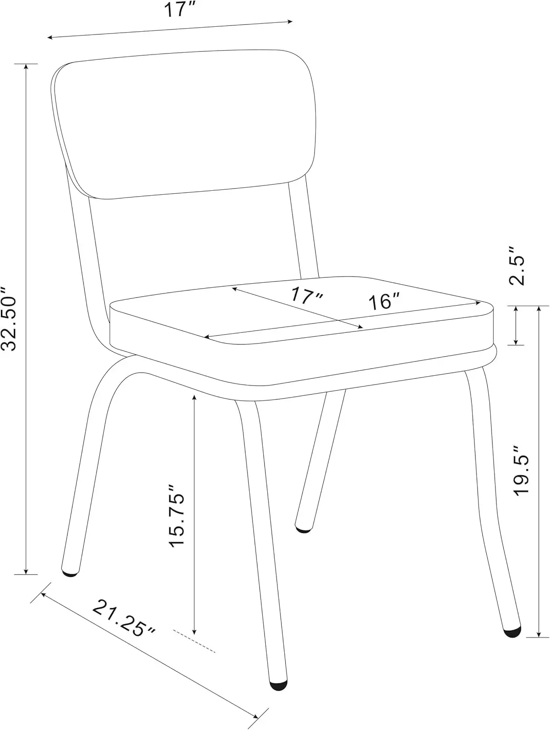 Retro Set Van 2 Open Rug Eetkamerstoelen Faux Leder Gestoffeerde Rug En Gewatteerd Zitkussen Stevig Stalen Frame Rood