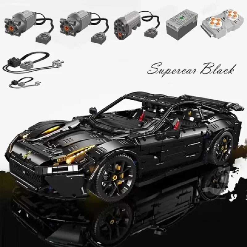 91102 High-tech Machinery Group F12 Black Car Assembled Building Blocks Bricks Model Children's Puzzle Toy Birthday Gift