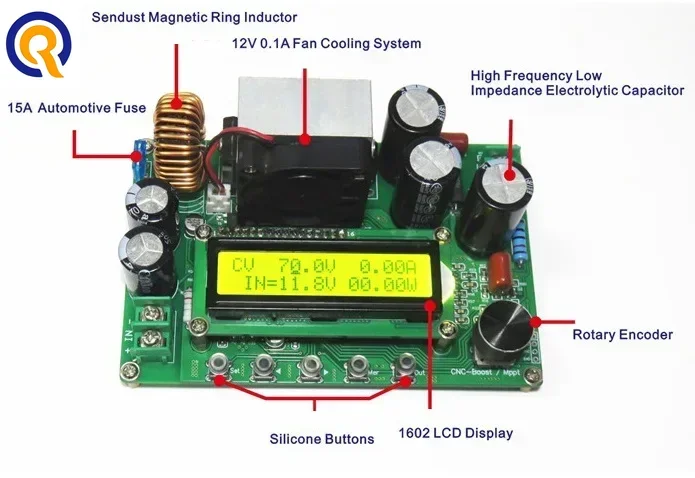 

NEW DC-DC NC CV CC Booster Module CNC Boost 12V~120V 0-15A Adjustable MPPTConstant Voltage Current Module
