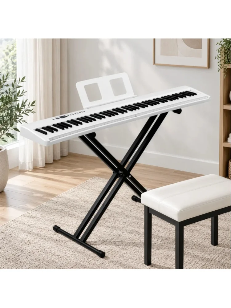 88 Key Folding Digital Piano, Semi-Weighted Portable Electric Piano with Dual Bluetooth MIDI, X-Shape Stand, Handbag & Headphone, for Beginners Piano 