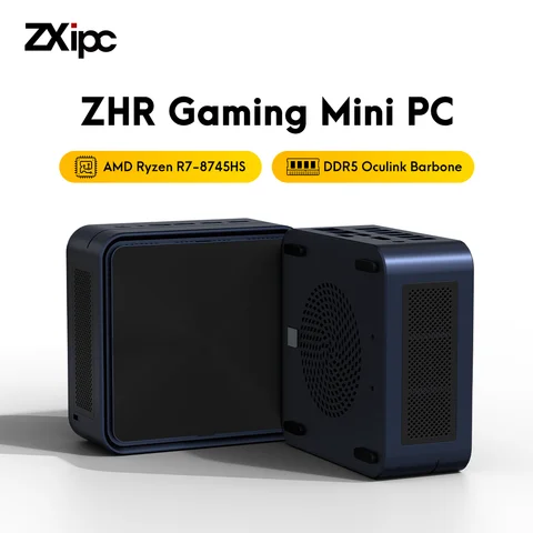 ZXIPC MINI PC NucBox Gaming Mini PC AMD Ryzen7 8745HS DDR5 Oculink Barebone NO RAM NO ROM Desktop Computer WIFI6