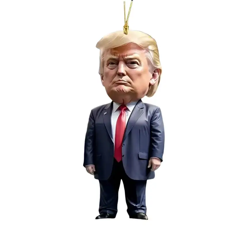 Funny cartoon President Donald pendant acrylic flat car interior pendant keychain pendant cute president key hangings