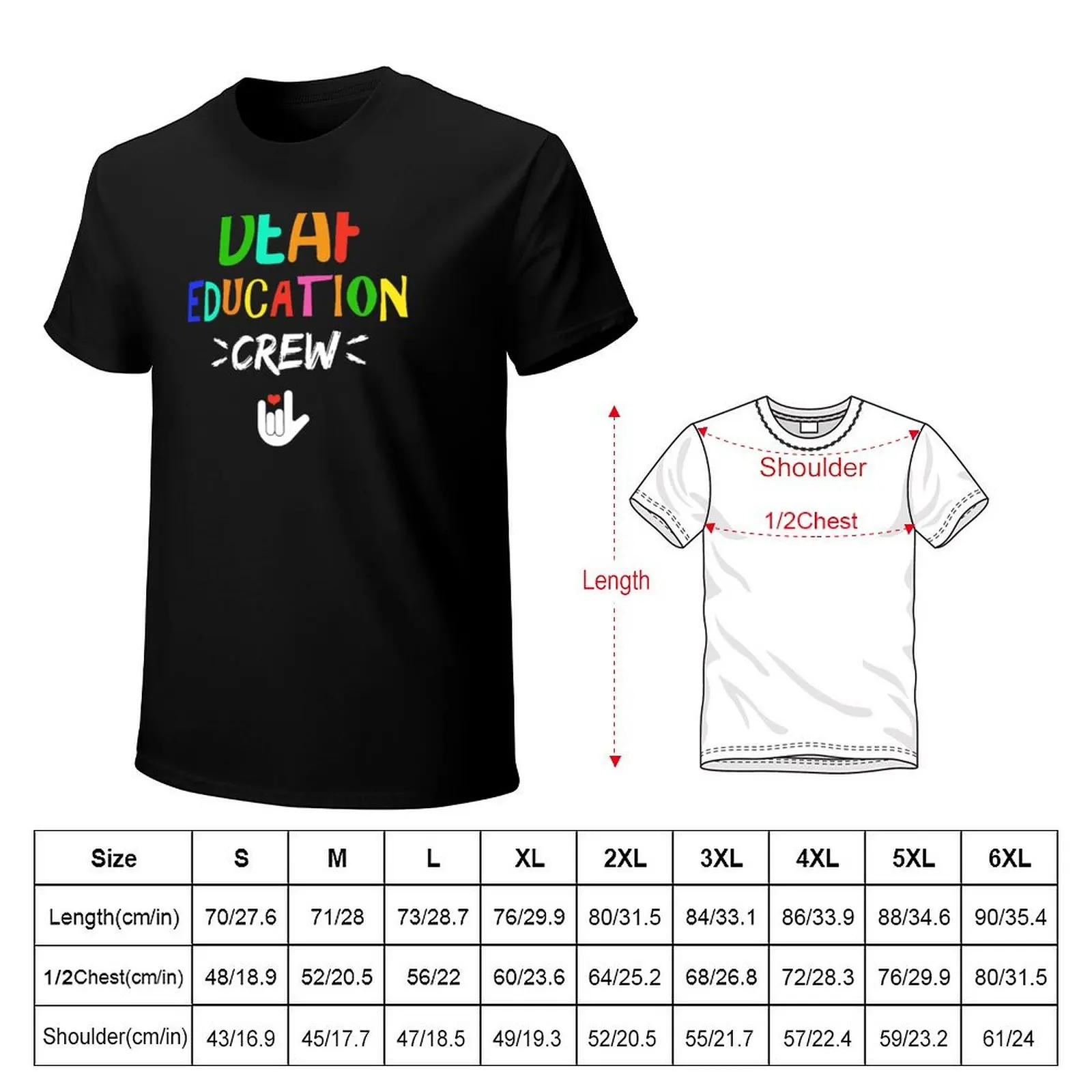 Deaf Education Crew ASL Sign Language Teacher T-Shirt mens graphic t shirts T-Shirt