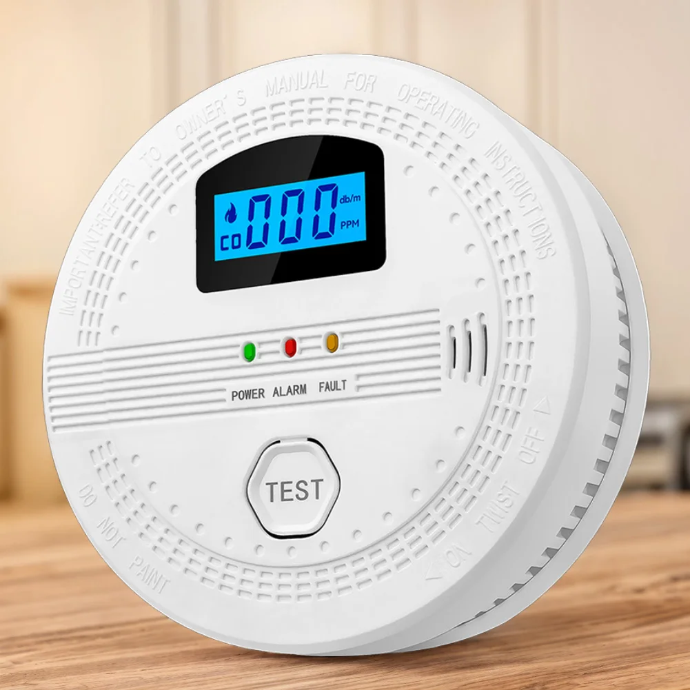 Picture 5: 2-in-1 CO and Smoke Detector LCD Digital Display Portable CO Detector Sound Warning & LED Indicator CO Sensor for Home Warehouse