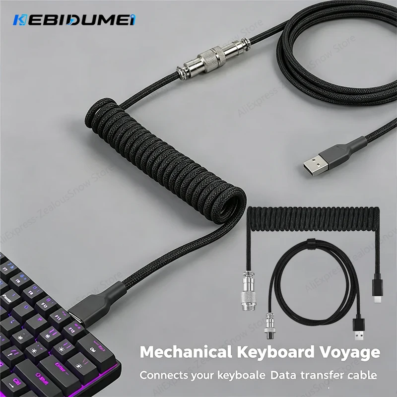 Gaming Keyboard Types - Cable Espiral para Teclado Mecánico KEBIDUMEI,
