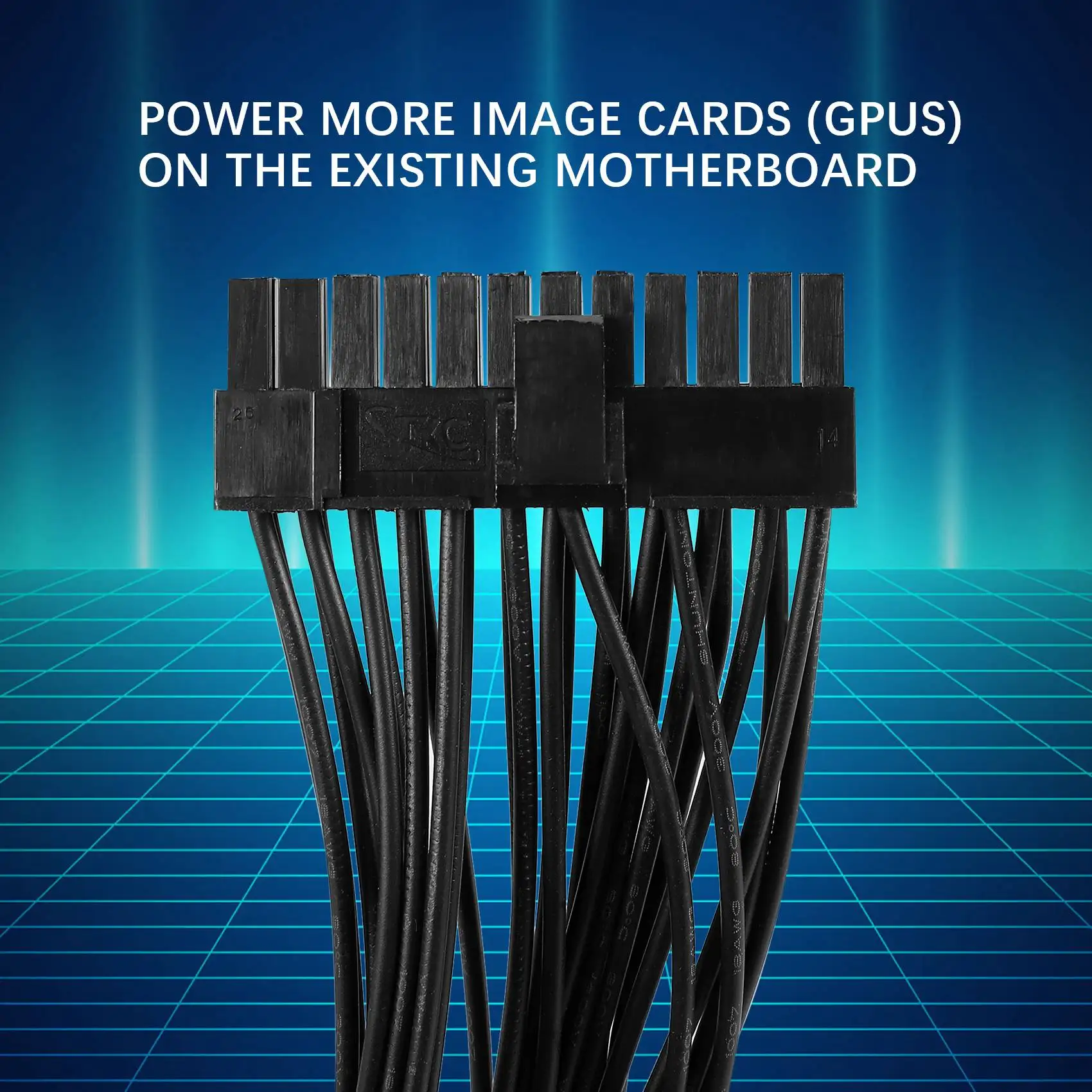 مقسم مزود طاقة للتعدين ، محول كابل PSU مزدوج ، 24 دبوس ، 20 + 4 دبوس ، محول اللوحة الأم ATX ، تعدين مزدوج 24 دبوس