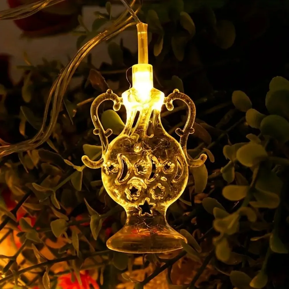 1 قطعة 1.5M10LED/3M20LED أضواء سلسلة فانوس النجوم والقمر، مدعومة ببطاريات AA (باستثناء)، تستخدم للغرفة والحفلات وديكور رمضان