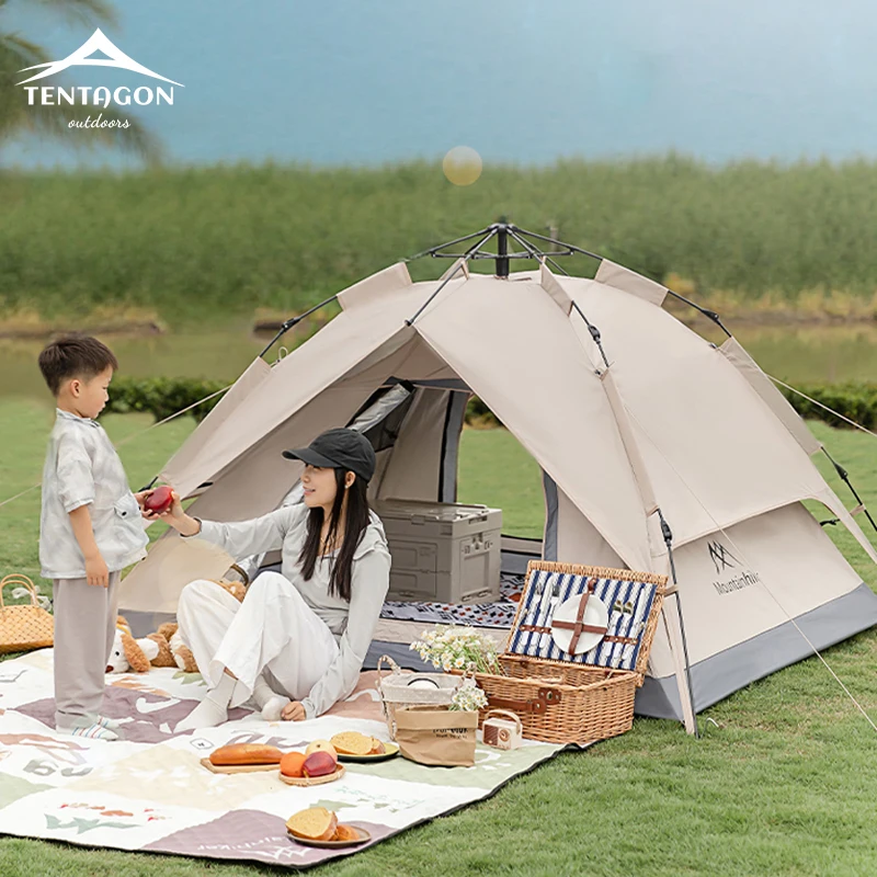 

MOUNTAINHIKER Outdoor Automatic Quick-opening Tent 3/4P One-Touch Rainproof Sunshine-proof Tent Travel Picnic Park Anti-UV Shade