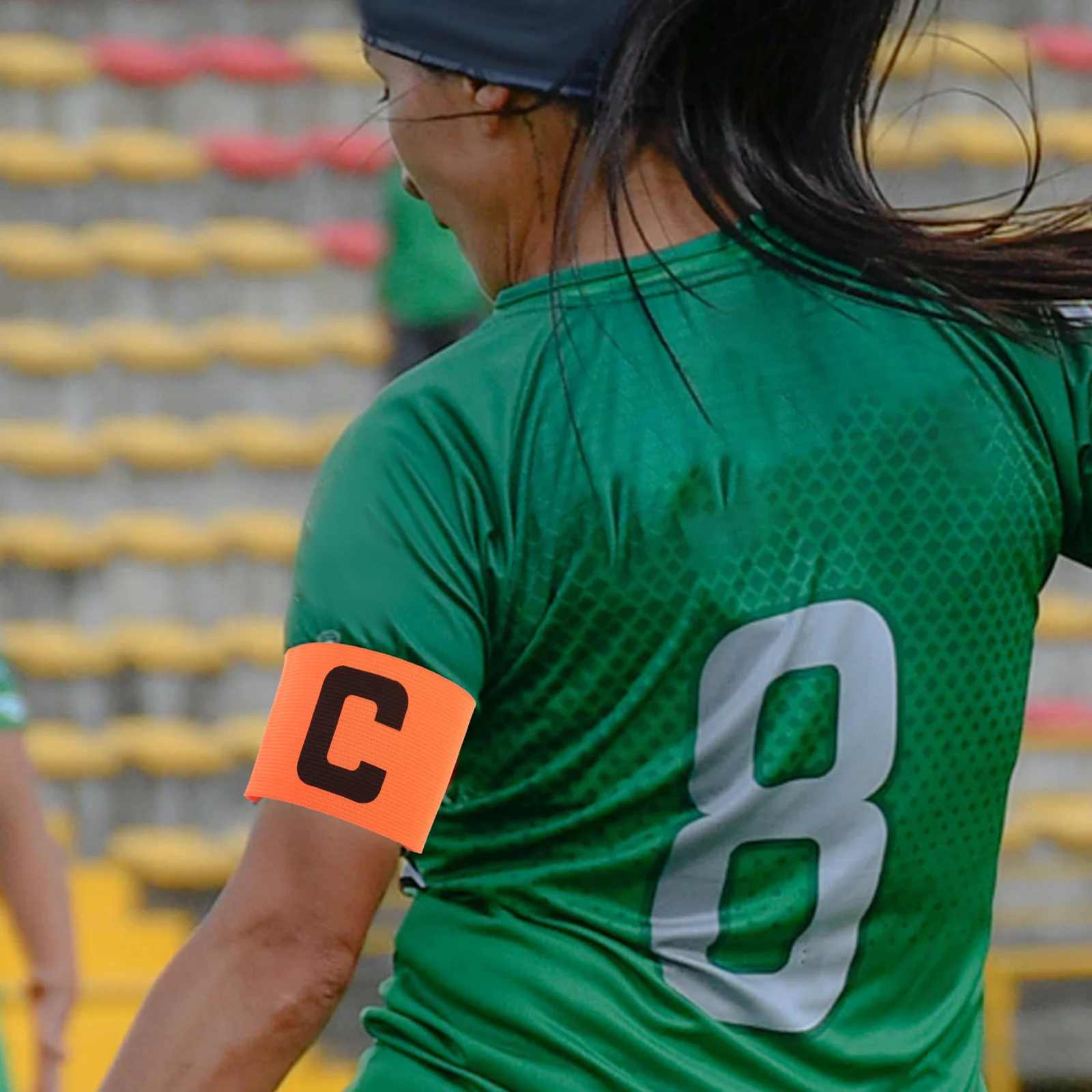 

Football Captain Armband Soccer Bands Black Man Adjustable Elastic Team Sport Wristbands Hook Loop Tape Anti Slip Lightweight