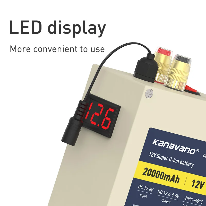 Akumulatory litowo-jonowe 12V 20Ah Binding Post Wbudowany BMS do oświetlenia zewnętrznego Przenośny z ładowarką 12,6V 2A DC