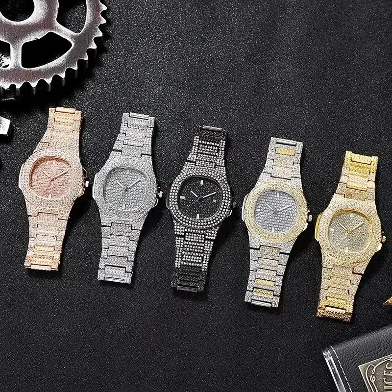 Hoge Kwaliteit Luxe Mode High-End Sky Star Full Diamond Stalen Riem Dame Quartz Horloge Student Meisje Business Sport Klok Retro