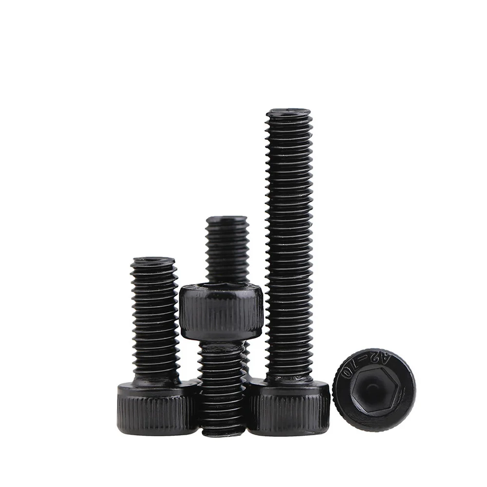 2-50pcs M2 M2.5 M3 M4 M5 M6 M8 Black Cylindrical Head Hexagon Socket Screw 304 Stainless Steel Cap Heads Allen Inside Hex Screws