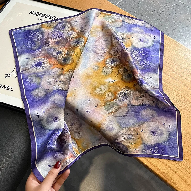 

100% Natural Real Silk Scarf Women Shawl Headband New Bandana Square Scarves Wrap Kerchief Mulberry Luxury High Quality Hijab