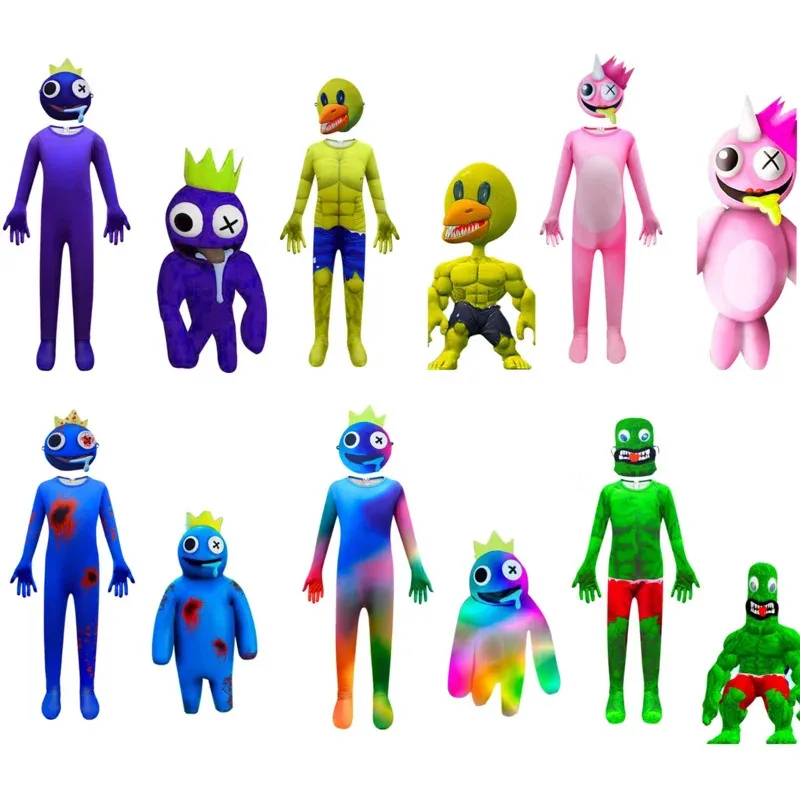 2025 nuevo disfraz de amigos del arco iris juego Pop azul mono de monstruo de mano larga Animal Halloween regalo de Navidad para niños ❤ ♡ ♥ ★