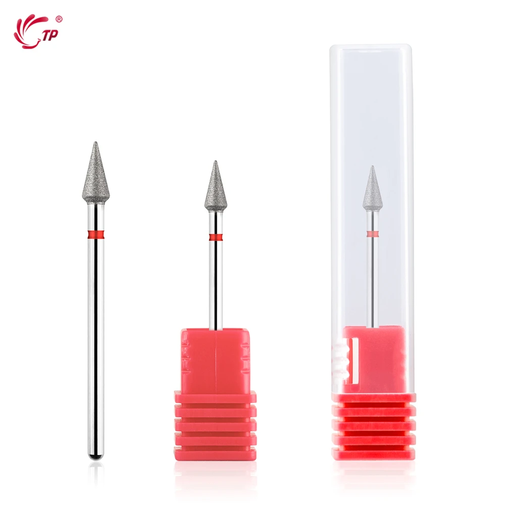 TP Diamond Milling Cutter 3/32'' Russian Nail Drill Bit Manicure Pedicure Nail Bit Cuticle Clean Burr Electric Nail Accessories