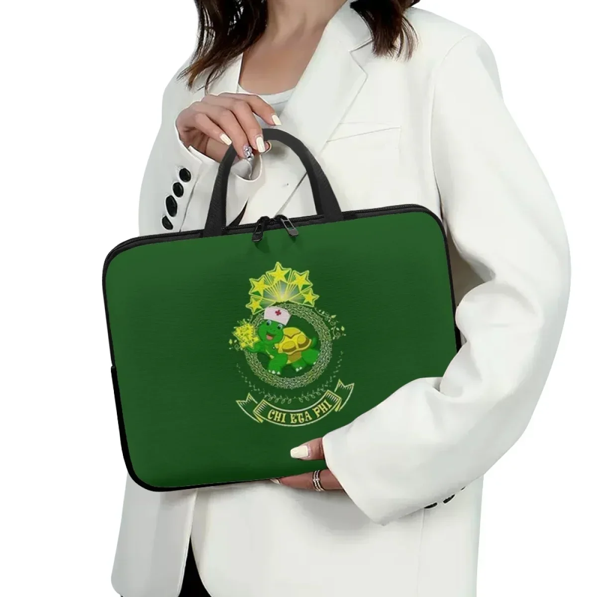 Bolsa para laptop de 10 12 13 15 17 polegadas, capa chi eta phi fraternidade notebook mini capa para pc alça universal com zíper bolsa para tablet presente