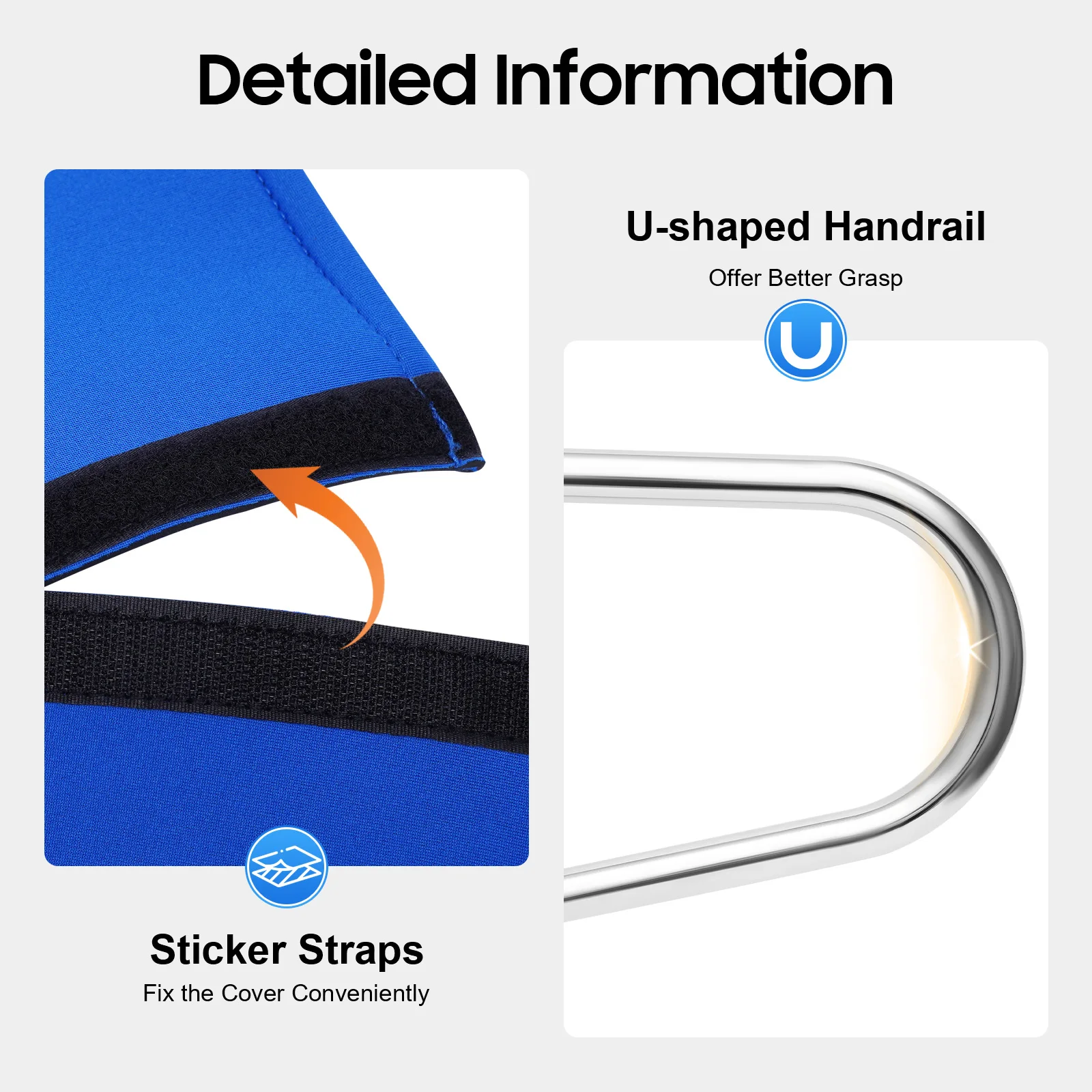 Edelstahl-Poolhandlauf U-förmige Griffabdeckung Poolhandlauf-Set mit Basis für Innen-/Außen-Schwimmbäder, Tragfähigkeit 120kg – Detail 6