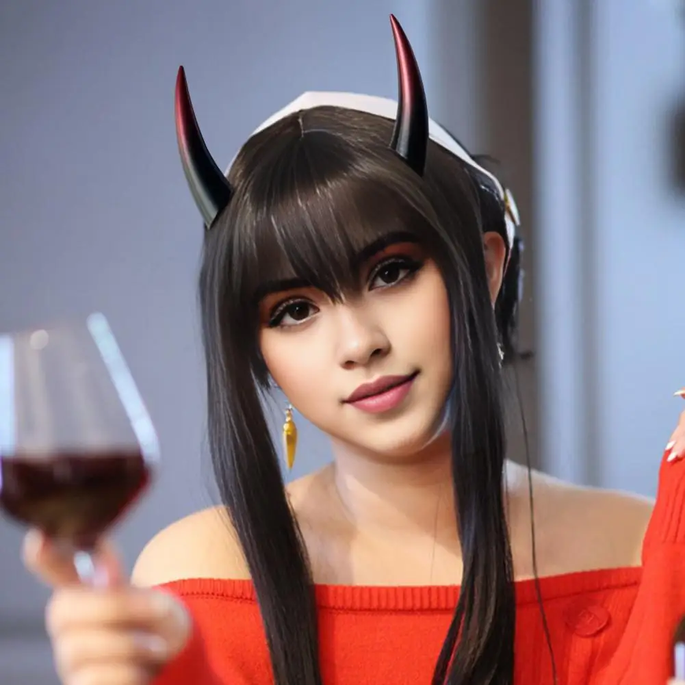 1 para Spinka do włosów w kształcie rogu demonów w ciemnym stylu gotyckim Spinka do włosów Halloween Codzienna spinka do włosów na imprezę Cosplay Theater