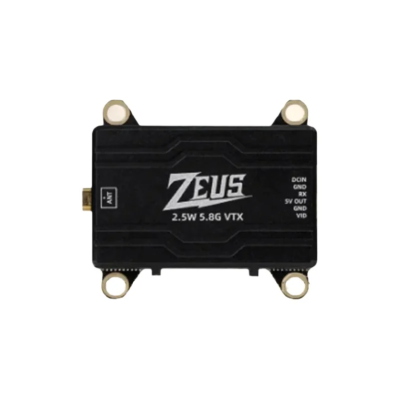 HGLRC ZEUS VTX 2.5W 5.8G 40CH 2500mW Image Transmission Adjustable CNC Shell Heat Dissipation 2-6S LIPO for FPV Long Range