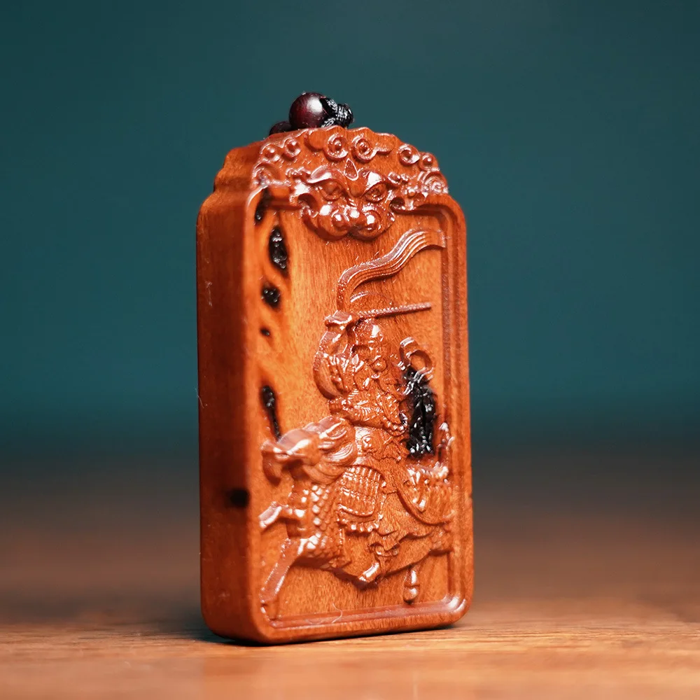 Hand Carved Thunder Struck Jujube Wood Lei Zu Tiger Head Amulet Pendant Good Lucky Blessing Peace Wealth Taoist Talisman Jewelry