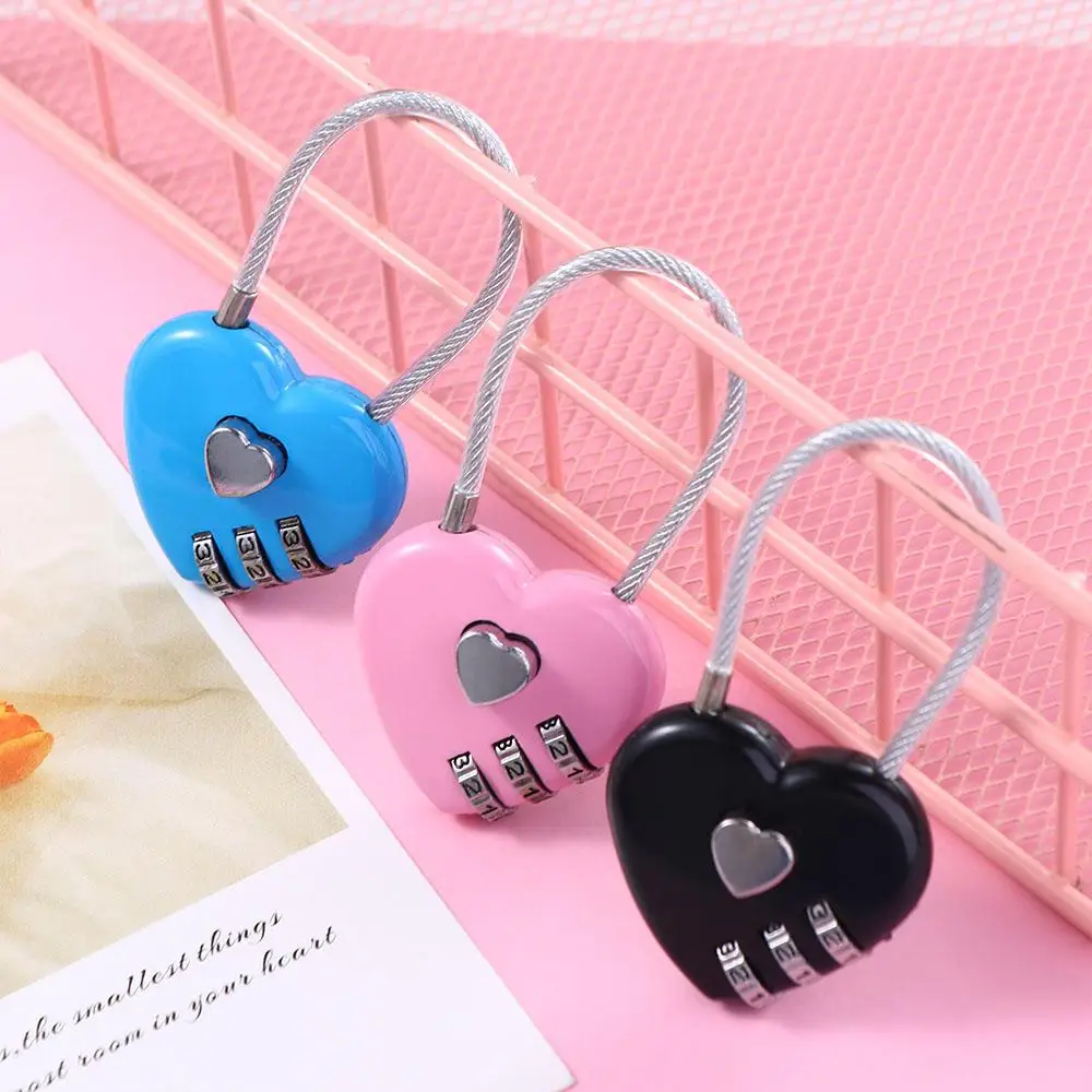 Password Lock Trolley Case Gym Drawer Lock Combination Padlock Luggage Travel Lock TSA Customs Code Lock Heart Shape Padlock