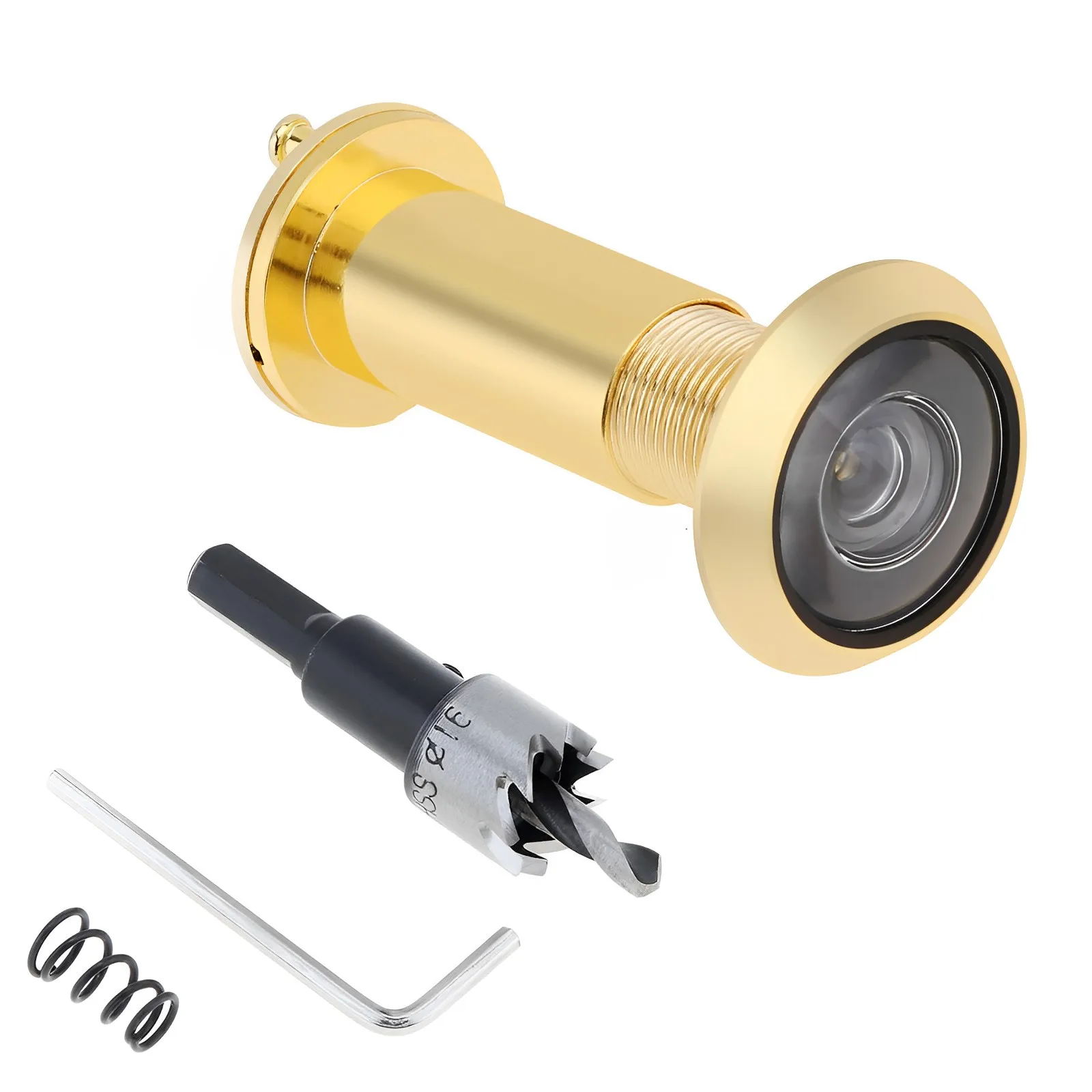 16mm 200 Degree Door Viewer Peephole Glass Lens Wide Angle Security Peek Peep Holes for 35-60mm Doors Thickness with 16mm Drill