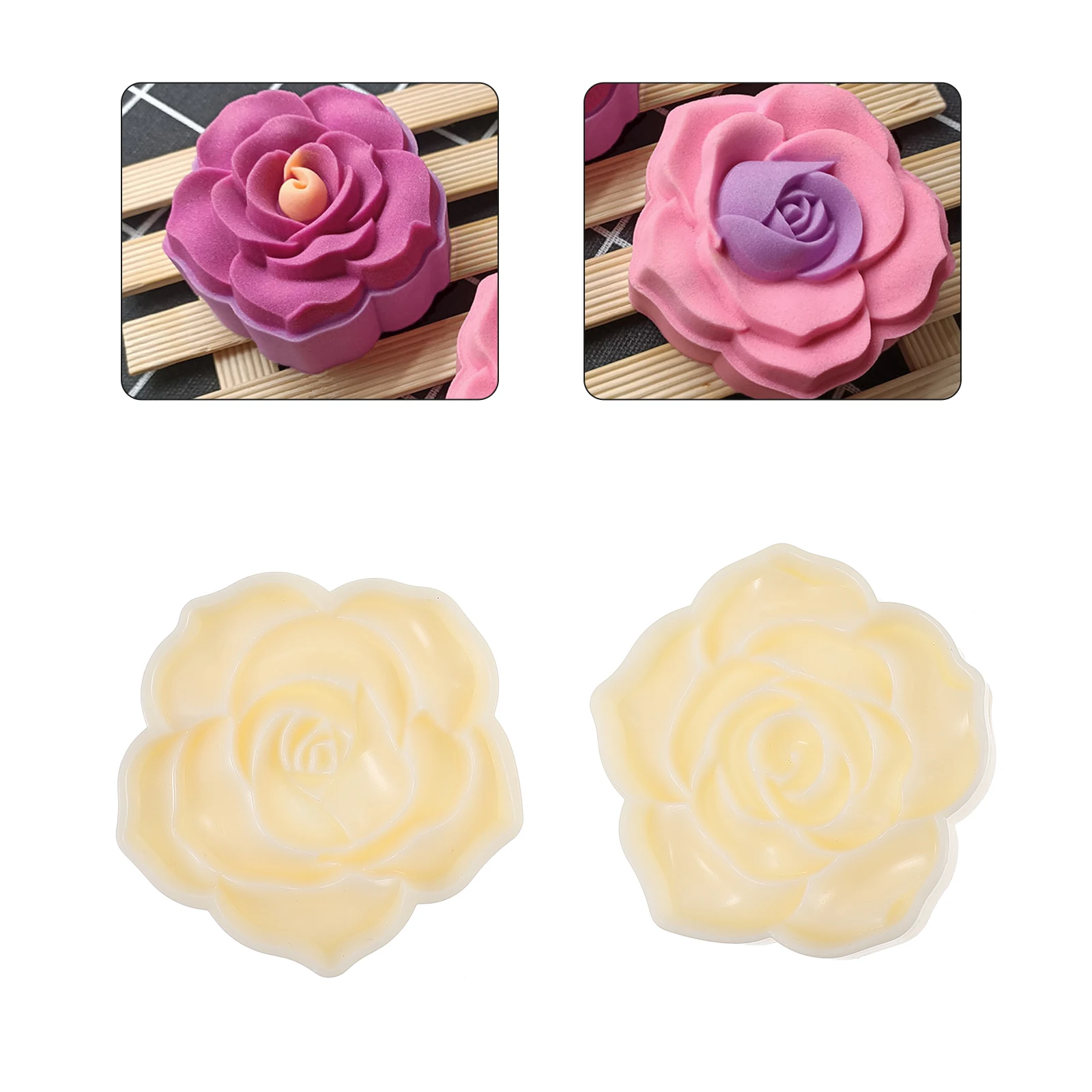 

1 Set 3D Rose Shape Cake Non-Stick Baking Tools Easy Demoulding Chocolate Dessert Molds Flower Shape Biscuits Baking Supplies
