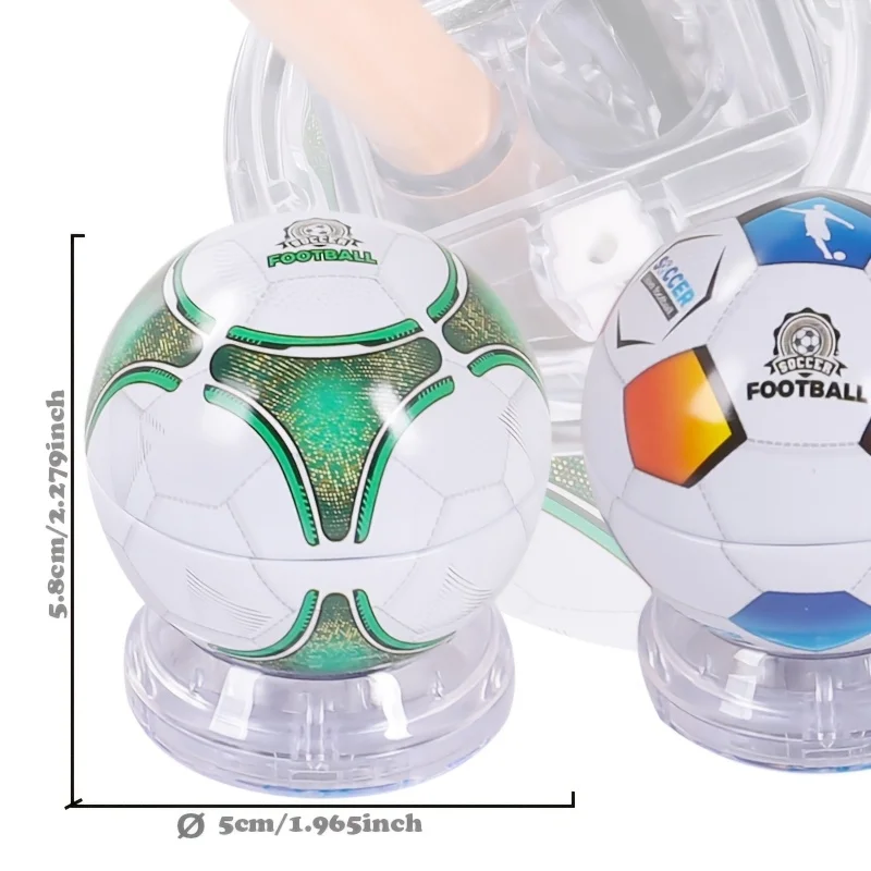 Cute Football Shaped Manual Pencil Sharpener with Cover, 3 Holes for Multi-Size Pencils, Random Color No-Electric Pencil Cutter - view 5