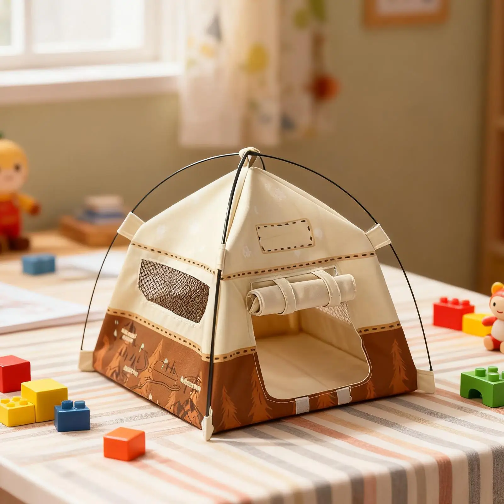 

Doll Tent 1:12 Scale Miniature Tent Model Decorative Scene Accessories For Boys Girls Pretend Play Home Outdoor Garden Display