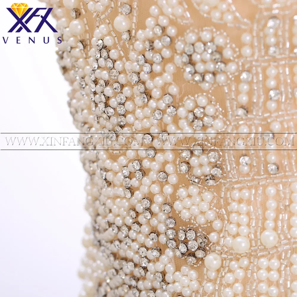 Imagem -05 - Xfx Venus-handmade Strass Applique para o Vestido de Noiva Peça Projeto Pérola Miçangas Corte Motivo Faça Você Mesmo Diy