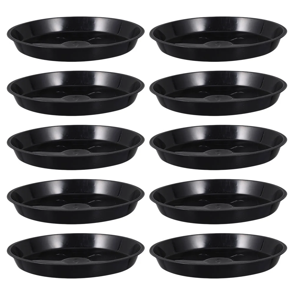 

10 Pcs House Plants Flower Pot Tray Base Plate Trays Plates Seedling Flowerpot Bases Black