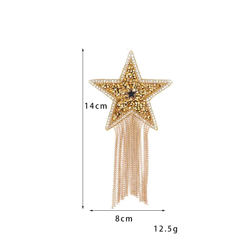 Iron-on Transfers Patches Rhinestone Applique Tassels DIY For Clothing Jacket Backpack Thermal Sewing Decorative Badges BX021