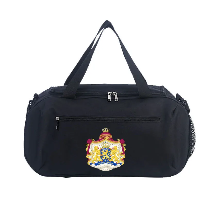 

Gym Bag Netherland Emblem Printed Fitness Bags Wet Dry Training Men Yoga Shoes Shoulder Handbags Multifunction Work Out Swimming